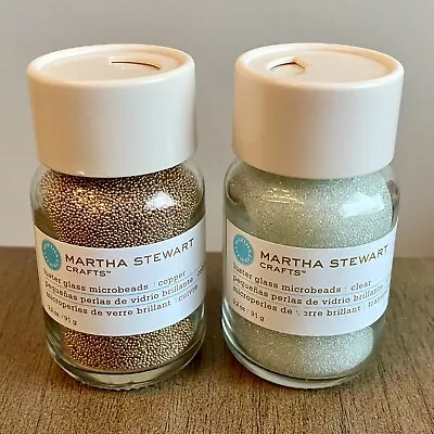 Martha Stewart Microbeads Luster Glass Lot Of 2 Copper And Clear 3.2 Oz New • $14.95