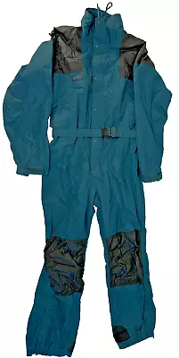 Columbia Ski Suit Mens XL One Piece Snowsuit Snow Bib Retro VINTAGE Green Shell • $124.99