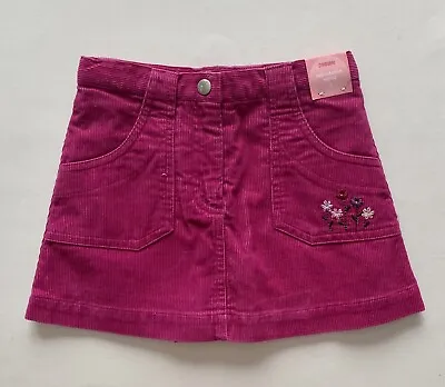 Gymboree Girls Skirt Skort Corduroy Magenta Embroidered Flowers Size 3 NWT • $11.89