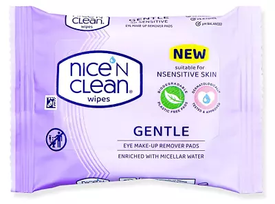 Nice 'N CLEAN Make Up Remover Pads With Micellar Water Leaving Skin Fresh • £2.79
