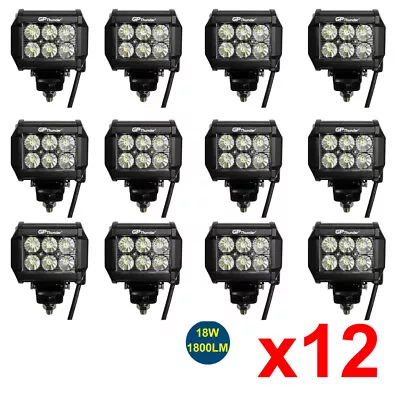 12pcs 4inch Off Road 18W LED Fog Lamp Work Light Bar SUV Truck • $45.90