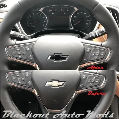 Matte Black Vinyl BowTie Steering Wheel Emblem Overlay Decal Chevrolet Malibu • $5.79