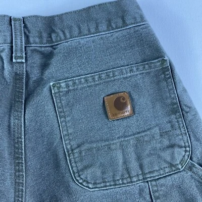 $99.99 • Buy VINTAGE Carhartt Pants 29/28 Duck Carpenter B11 MOS Green Loose Original Men’s