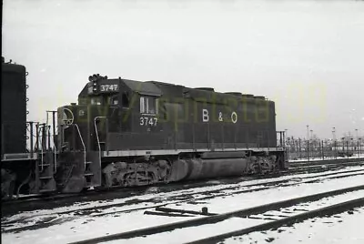 BO Baltimore & Ohio EMD GP40 Locomotive #3747 - Vintage Railroad Negative • $19.45