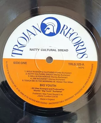 £15 • Buy Big Youth Natty Cultural Dread 111 Trojan Records No Cover 1976 Good Con