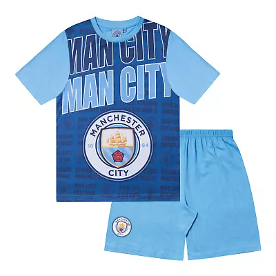 Manchester City Boys Pyjamas Short Kids OFFICIAL Football Gift • £9.99