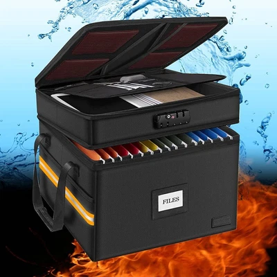 $74.94 • Buy File Box; Fireproof Document Box; With Lock; Upgraded 2 Layer Water-resistant Or