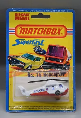 1970s Vintage Lesney MATCHBOX Superfast #75 Helicopter SEALED Toy DIECAST • $10