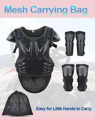 Kids Motorcycle Armbor Protection Jacket Knee Elbow Pads Chest Protectors Gifts • $49.85