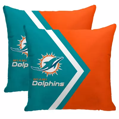 Miami Dolphins NFL 16'' X 16'' Side Arrow Poly Span Pillows 2-Pack • $68.95