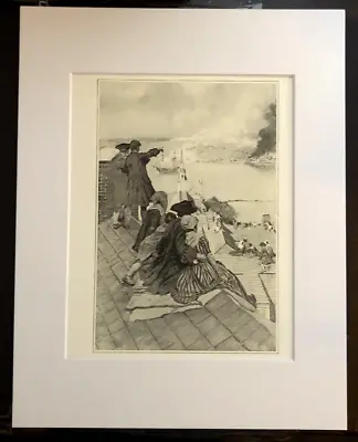 Howard Pyle  Watching The Battle From The Steeple  11 X 14 Matted Art Print-1893 • $22.49