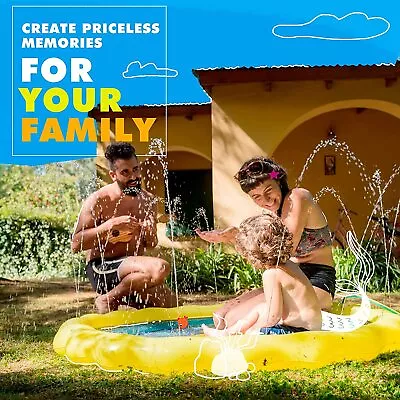 Splash Pad And Wading Pool For Learning – Children’s Sprinkler Pool 60’’ Infla • $19.68