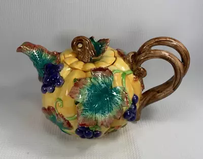 Fitz And Floyd Autumn Thanksgiving Banquet Grapes Teapot • $100