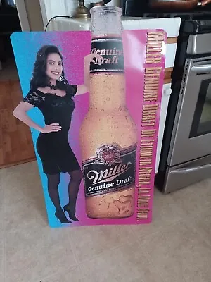 Miller Beer Huge Metal Sign Unwoke Sexy Latina Girl Hamms • $200
