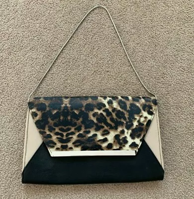 $19 • Buy FOREVER NEW Animal Print  Clutch Bag Leather Look Body Satchel Bag Shoulder Bag