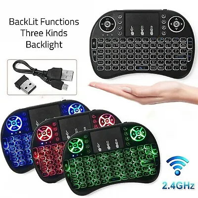 Mini Backlight Keyboard Wireless Pc Tv Android Touch Keypad Mouse Remote Gaming • $17.99