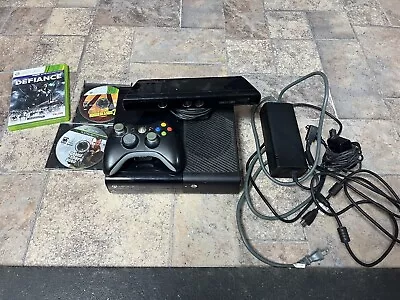 Microsoft Xbox 360 250 GB Black Console  Controller And Kinect Tested! • $75