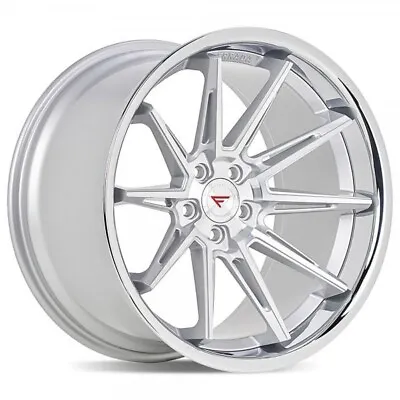 20X9/20X10  Staggered Ferrada Wheels CM2 Silver Machined With Chrome Lip Rims • $2289