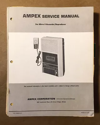 Ampex Micro 9 Cassette  Service Manual *Original* • $14.97