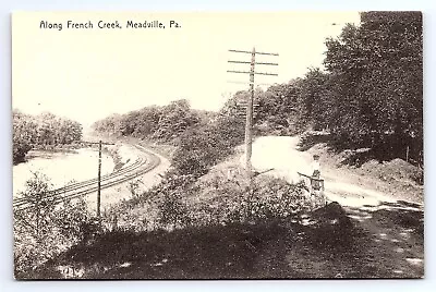 Postcard Meadville Pennsylvania Railway Along French Creek C.1907 • $4.89