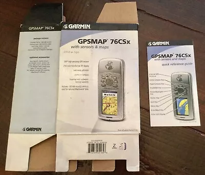 BOX & QUICK GUIDE FOR GARMIN GPSMAP 76CSx NO UNIT • $5