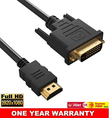 $7.25 • Buy HDMI To DVI Cable Male DVI-D For LCD Monitor Computer PC Projector DVD Cord Lead