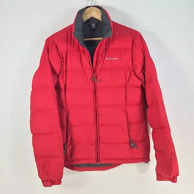 Macpac Womens Down Puffer Jacket Size 10 Red Long Sleeve Zip 077309 • £37.15