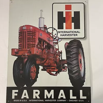 Farmall 400 IH Tractor Farm Equipment Logo Retro Vintage Metal Tin Sign • $16.99