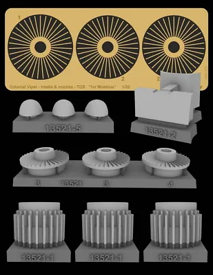 Greenstrawberry 1/32 Colonial Viper Intake & Nozzles TOS For Moebius Kit • $47.59