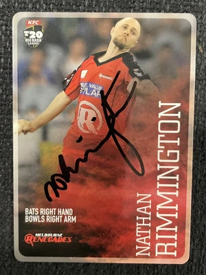 $1.49 • Buy Nathan Rimmington Signed Melbourne Renegades 2014 KFC Big Bash BBL T20 Cricket