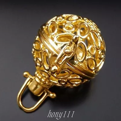 2pcs Gold Brass Ball Hollow Irregular Round Locket Mexican Bola Bell 39671 • £5.26