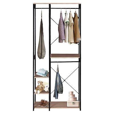 Clothes Coat Rail Garment Dress Hanging Display Stand Rack With Storage Shelves • £87.99