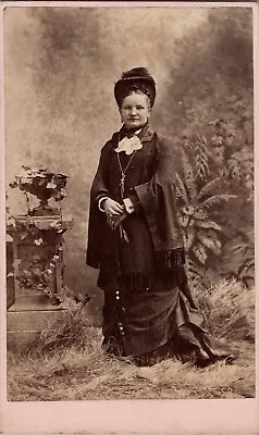 Antique CDV Photo Fantastic Studio Image Woman  1870s Parkersburg W VA • $9.95