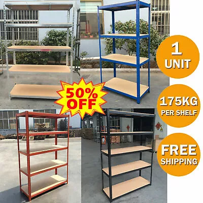 5 Tier Metal Shelving Unit Heavy Duty Racking Boltless Industrial Garage Shelves • £28.27