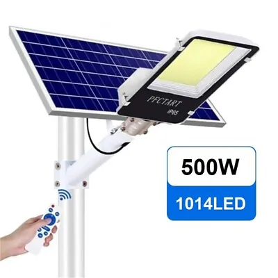 500W Solar Street Light Outdoor Waterproof 990000LM Dusk To Dawn Wide Angle Lamp • $99.96