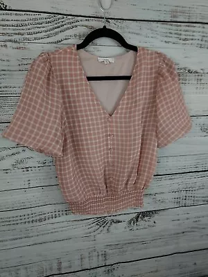 Mine Womens S Tumbleweed Shirt Puff-Sleeved Elastic Hem Blouse • $8.79