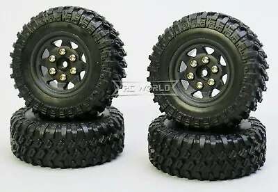 1/24 Micro Off-road WHEELS TIRES Set 47mm Assembled (4pcs) BLACK • $19.99