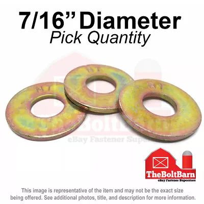 7/16  USS Flat Washers Grade 8 Steel Zinc Yellow (Pick Quantity) • $9.67