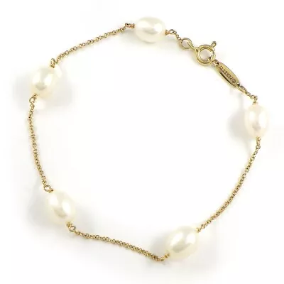 Tiffany & Co. Bracelet By The Yard Elsa Peretti 5 Point Pearl 750 Yellow Gold • $450