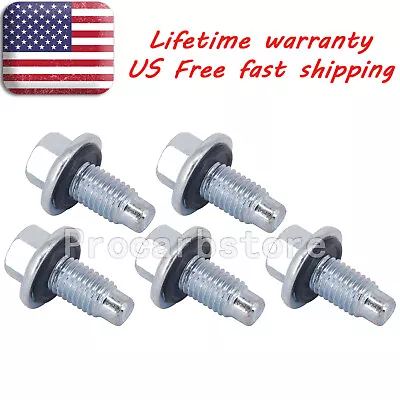 5x New Oil Pan Drain Plug Bolt W/O-Ring For GM Chevrolet Buick Cadillac 11562588 • $15.49