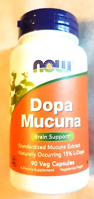 NOW Dopa Mucuna 90 Vegen Capsules Ex 05/25 • $11.98