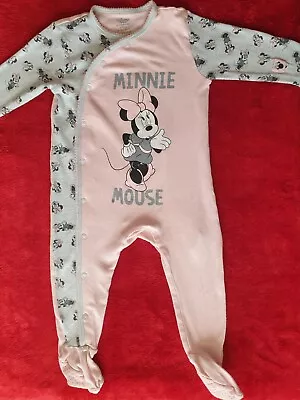 Baby Girls Disney Minnie Mouse Sleepsuit Size 9-12 Brand Primark  • £1.49