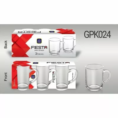 6 X Clear Glass Latte Cappuccino Tea Coffee Cups Mugs Hot Chocolate Glass 245ml • £10.77