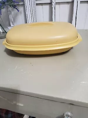 Tupperware 1273-3 Oval Steamer Golden Yellow Microwave Serving Steaming Vintage • $7