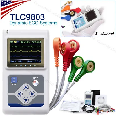 3 Channel Dynamic ECG Holter ECG Machine EKG Electrocardiographsoftware USB • £266