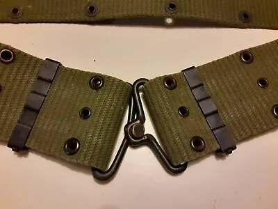 Original US Vietnam Issue M-1956 Vertical Weave LBE OD Web Belt LARGE Size • $124.99