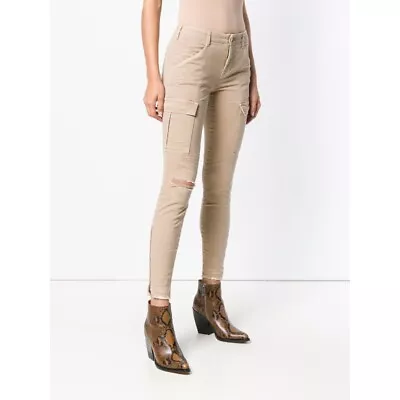 $248 NWT J BRAND Sz28 HOULIHAN MIDRISE CARGO SKINNY JEANS RIPPED SANDSKY • $60