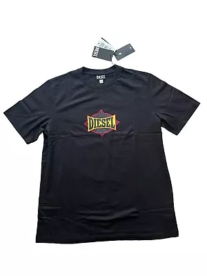 Diesel Mens Maglietta Logo T-Shirt NWT $65 Black Size L • $30