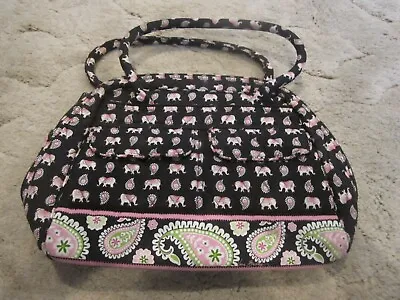 Vera Bradley Pink Elephants Bag Purse Handbag Made In USA • $29.99