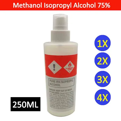$12.98 • Buy Pure Isopropyl Alcohol 75% Spray 250ml Bottle House Office Cleaning 1x 2x 3x 4x 